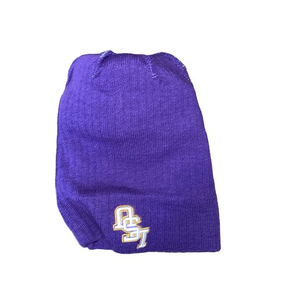 Louisiana State University LSU Tigers Pom Pom Beanie Grey Purple Gold Hat - Picture 7 of 7